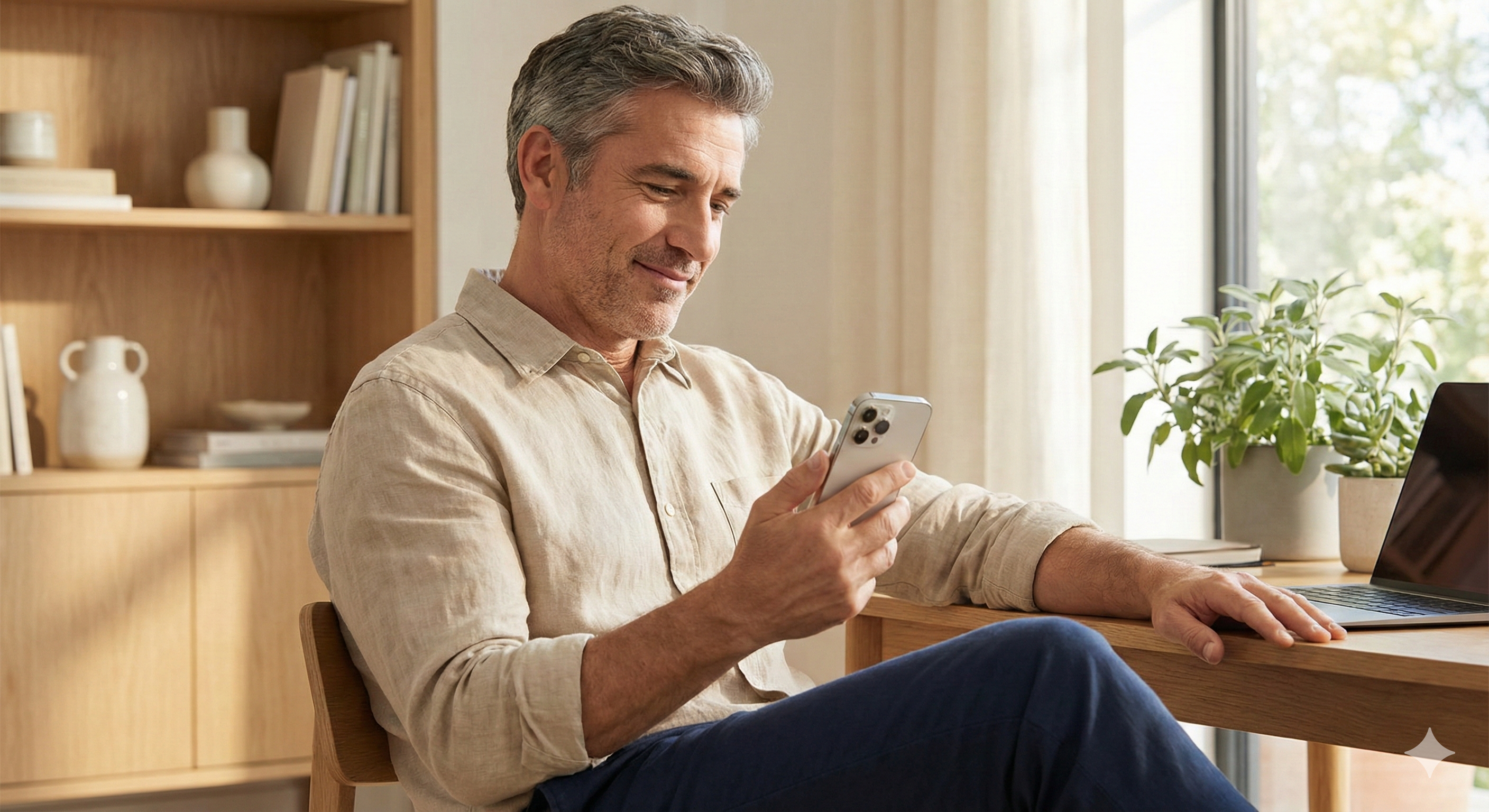 Homem organizando finanças pelo celular